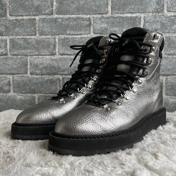 Diemme Shoes - Diemme Monfumo Silver Pewter Combat Boots Size EU 40